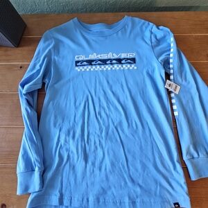 NWT- Boys Kids Quiksilver Long Sleeve Logo Shirt Size Large